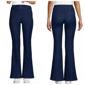 Lands’ End Women’s adaptive Lycra flare jeans Dark Wash Pull on Jean NWT Size 16